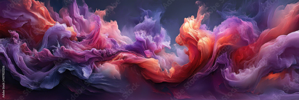 Abstract art featuring a colorful swirl of clouds Abstract art featuring a colorful swirl of clouds