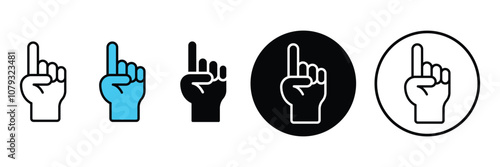 Set of hand pointing up icon collection. Pointing Up symbol different style. Vector Illustration.