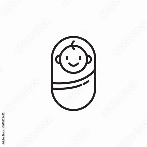newborn boy icon sign vector