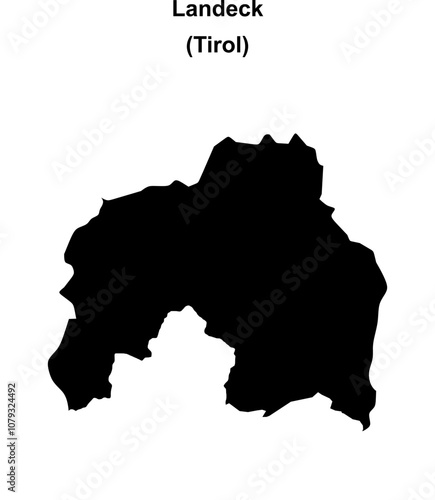 Landeck blank outline map