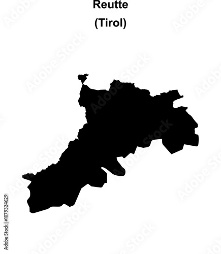 Reutte blank outline map