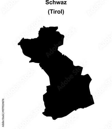 Schwaz blank outline map