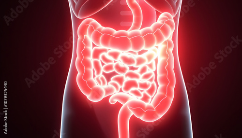 bowel health isolated with white highlights, png