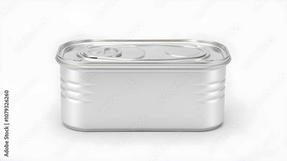 A blank aluminium canned conserve mockup. Generative AI A blank aluminium canned conserve mockup. Generative AI