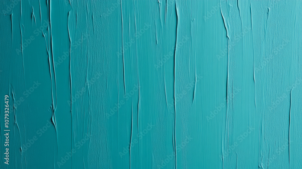 Obraz premium Abstract textured wall painting in a vibrant turquoise color