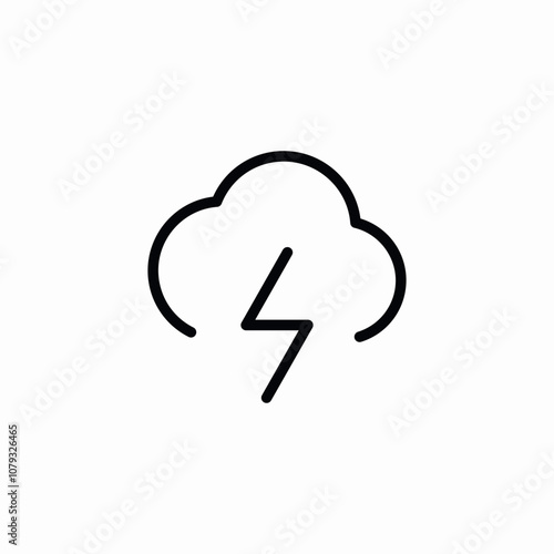 cloud bolt lightning icon sign vector