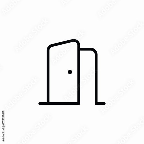 open door entry icon sign vector