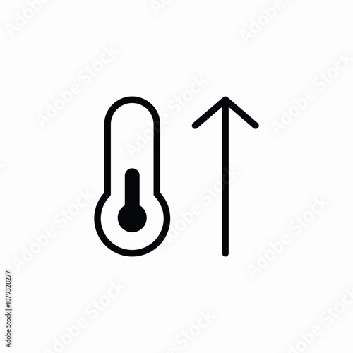 thermometer level ascending icon sign vector