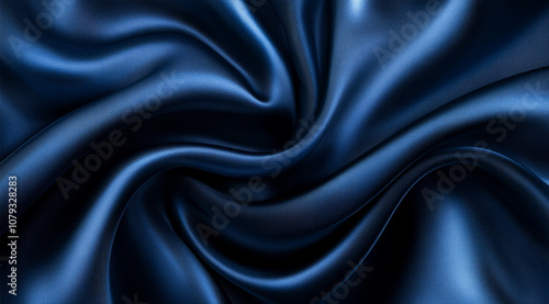 Wallpaper Mural Silken blue fabric elegantly draped and twisted in soft folds Torontodigital.ca