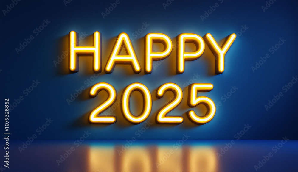 This striking image features the neon text This striking image features the neon text