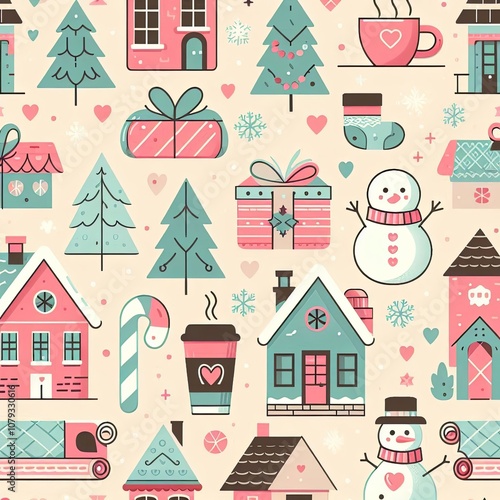Festive Christmas Design of Wrapping Paper