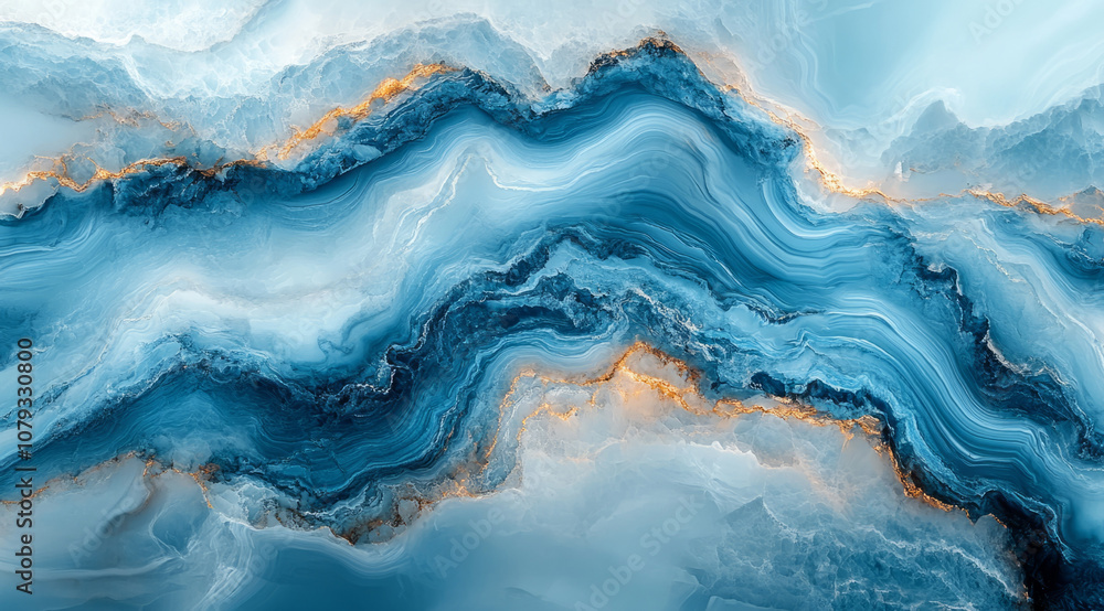 Abstract blue waves with golden accents flowing through a textured background Abstract blue waves with golden accents flowing through a textured background