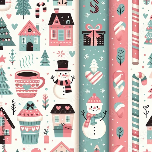 Festive Christmas Design of Wrapping Paper