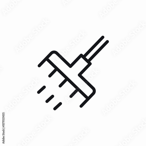 garden rake icon sign vector