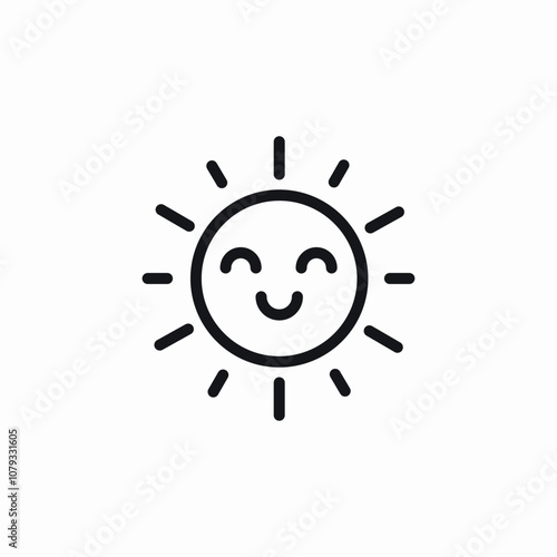 happy sun icon sign vector