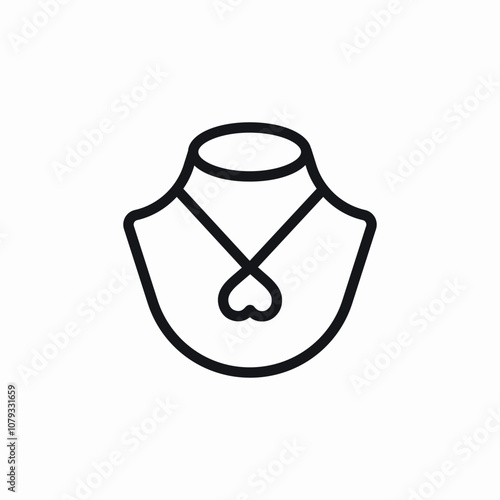 heart necklace jewelry icon sign vector
