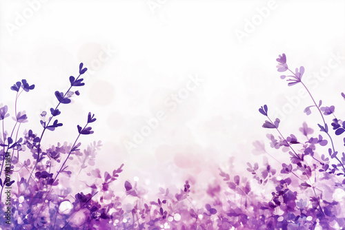 Dreamy Lavender Silhouettes on a Soft Pastel Background