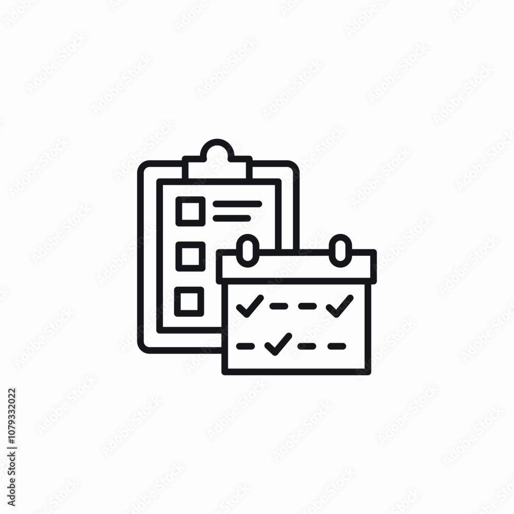 schedule settings icon sign vector