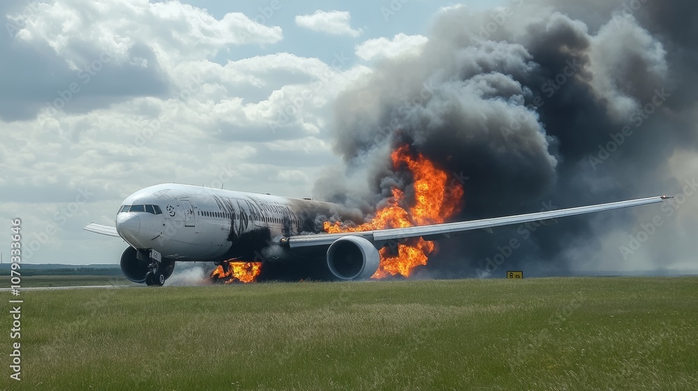 Engine failure during flight leads to fire outbreak on airplane, causing emergency situation Engine failure during flight leads to fire outbreak on airplane, causing emergency situation