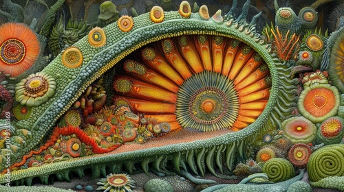 Wallpaper Mural Cellular Harmony Microscopic View Of Vibrant, Textured Biological Structures In Nature Torontodigital.ca