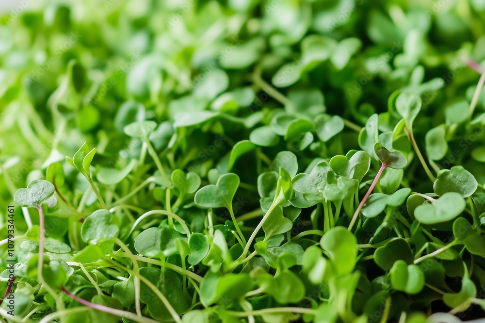 A beautifully plated salad topped with a variety of microgreens, drizzled with a light vinaigrette A beautifully plated salad topped with a variety of microgreens, drizzled with a light vinaigrette