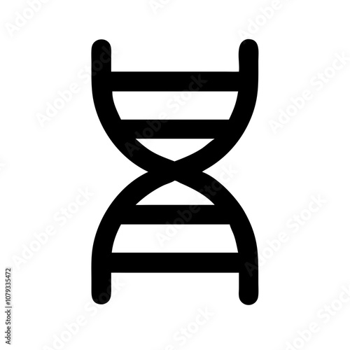 Vector icon depicting a DNA helix design, symbolizing the fundamental structure of life and genetics in a minimalist style, suitable for educational and scientific purposes