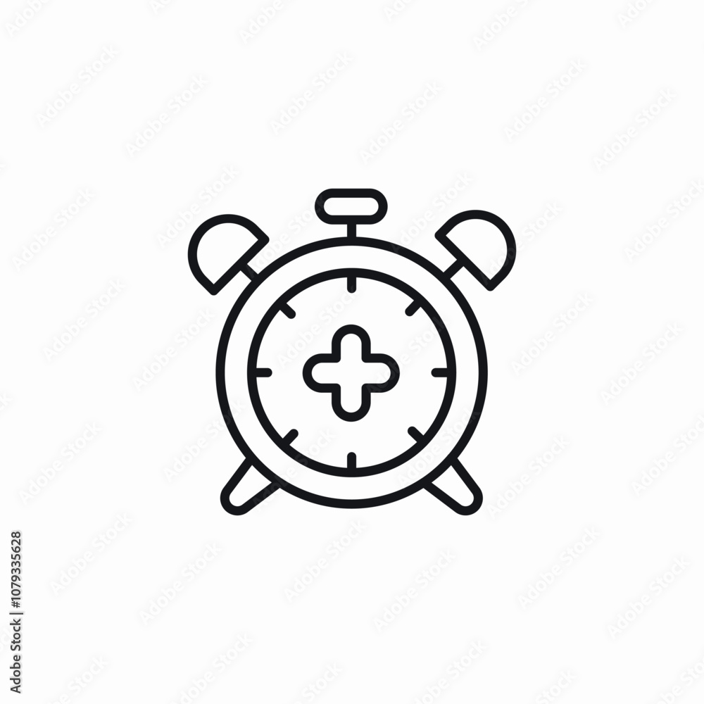 alarm clock plus add icon sign vector alarm clock plus add icon sign vector
