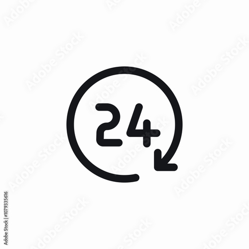 24 hours time icon sign vector