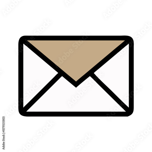 A simple vector icon of an envelope with a brown flap design illustrating communication and messaging services in modern digital contexts