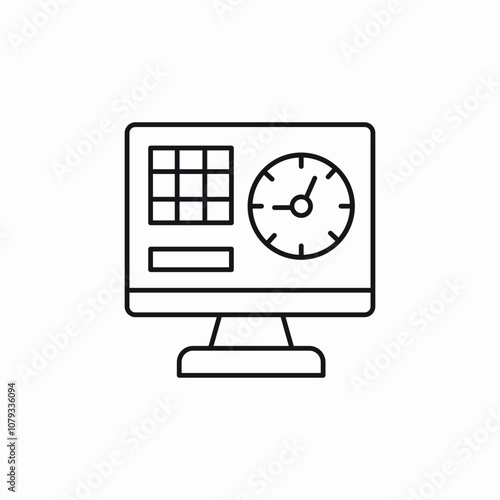 computer time schedule icon sign vector