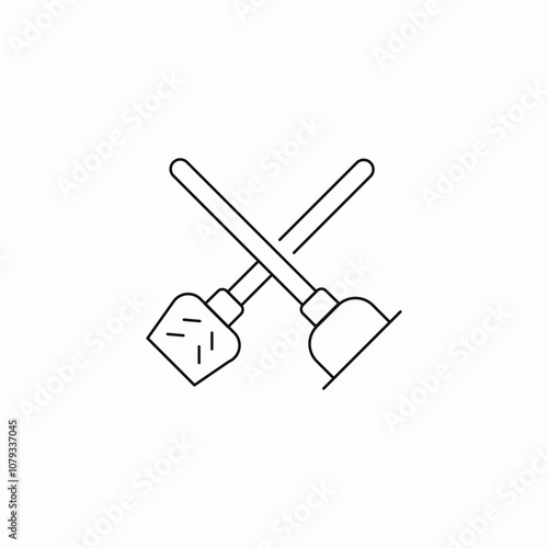 mop and scoop icon sign vector