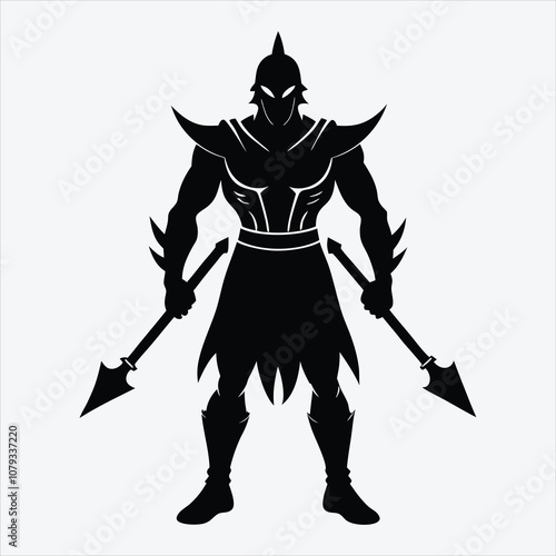 Nonviolent Warrior, Silhouette White background illustration, Generative Ai