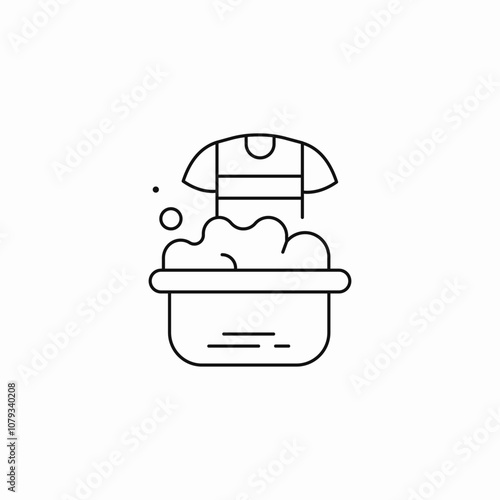 clothes manual washing icon sign vector