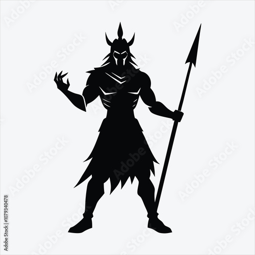 Nonviolent Warrior, Silhouette White background illustration, Generative Ai