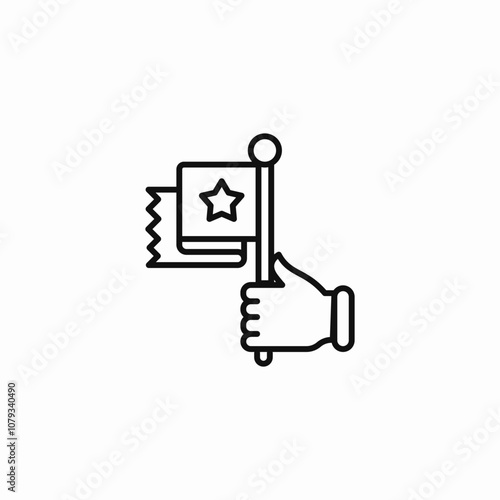 flag rise icon sign vector
