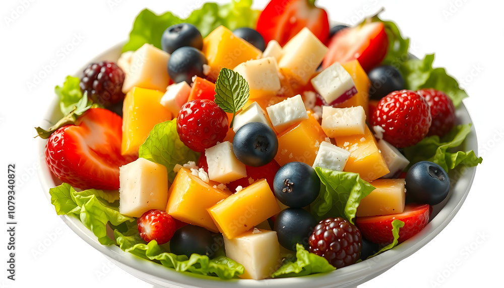 Fruit salad - diet, healthy breakfast isolated with white highlights, png Fruit salad - diet, healthy breakfast isolated with white highlights, png