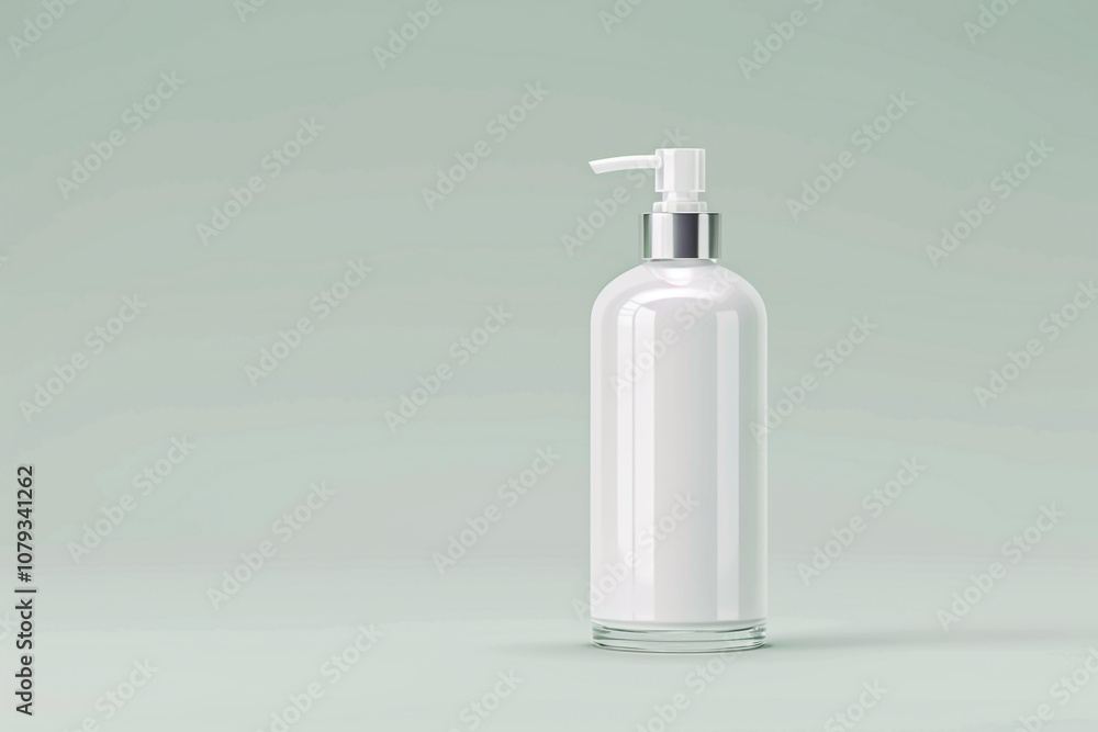 Elegant minimalist skincare product mockup featuring a glass bottle Elegant minimalist skincare product mockup featuring a glass bottle