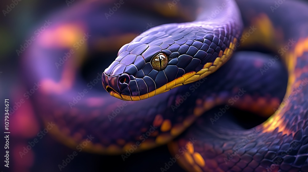 Realistic snake illustration in digital art high definition image Realistic snake illustration in digital art high definition image