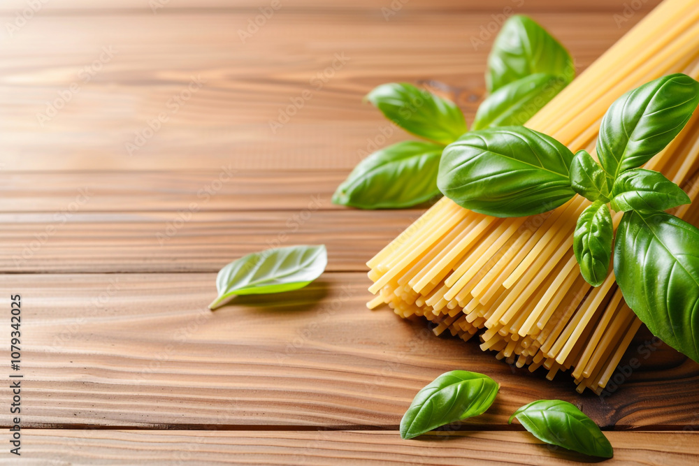 Vibrant Green Pesto Spaghetti with Fresh Basil Vibrant Green Pesto Spaghetti with Fresh Basil