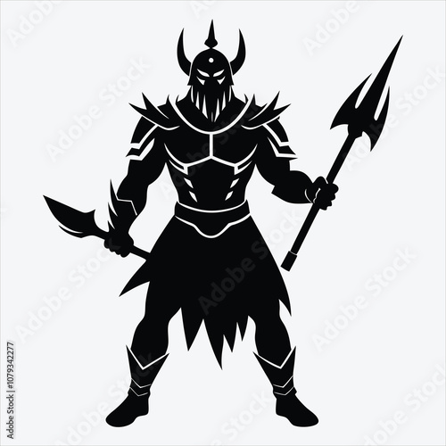 Nonviolent Warrior, Silhouette White background illustration, Generative Ai