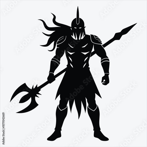 Nonviolent Warrior, Silhouette White background illustration, Generative Ai