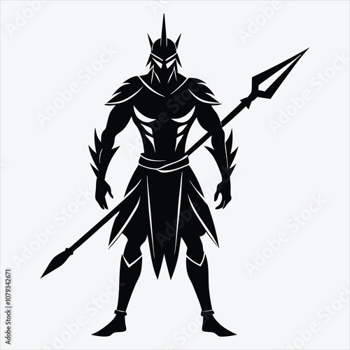 Nonviolent Warrior, Silhouette White background illustration, Generative Ai