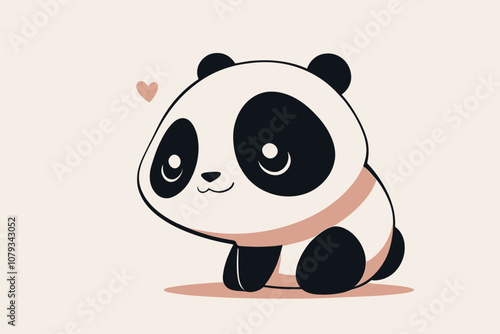  a cute panda character. contemporary Japanese design photo