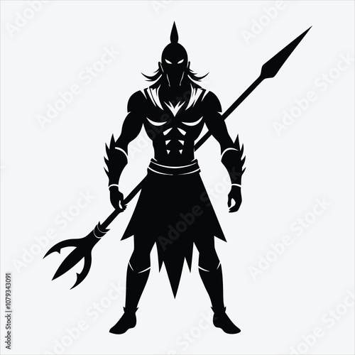 Nonviolent Warrior, Silhouette White background illustration, Generative Ai