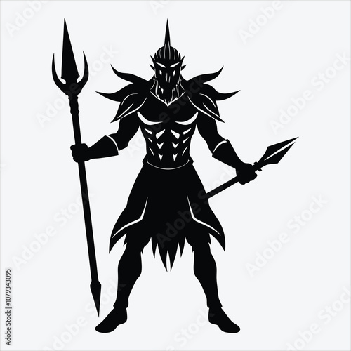 Nonviolent Warrior, Silhouette White background illustration, Generative Ai