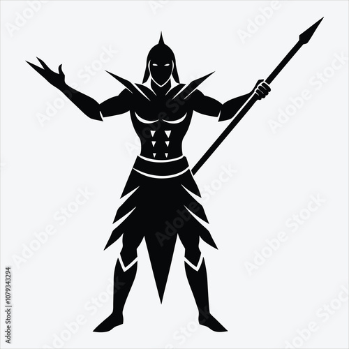 Nonviolent Warrior, Silhouette White background illustration, Generative Ai