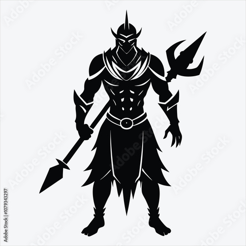Nonviolent Warrior, Silhouette White background illustration, Generative Ai