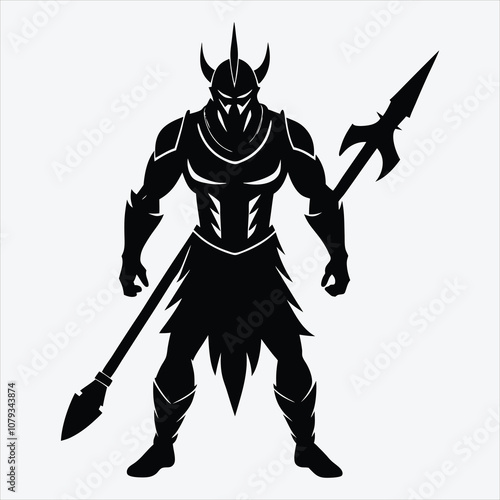 Nonviolent Warrior, Silhouette White background illustration, Generative Ai