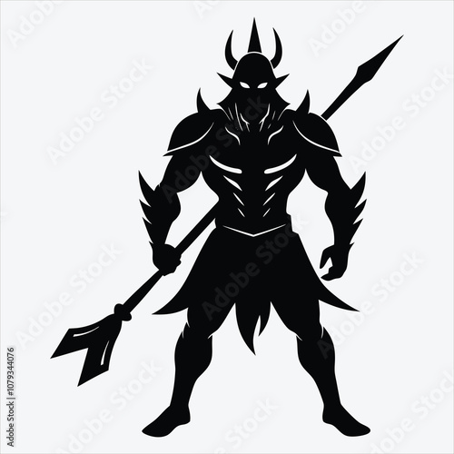 Nonviolent Warrior, Silhouette White background illustration, Generative Ai