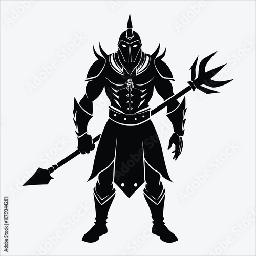 Nonviolent Warrior, Silhouette White background illustration, Generative Ai